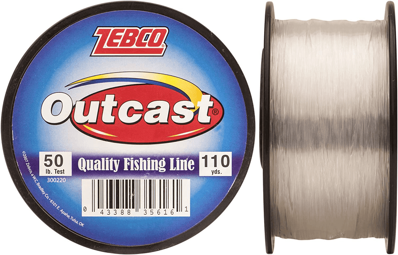 Zebco Outcast Monofilament Fishing Line, Low Memory and Stretch with High Tensile Strength Sporting Goods > Outdoor Recreation > Fishing > Fishing Lines & Leaders Zebco Clear 110-yard/50-pound 