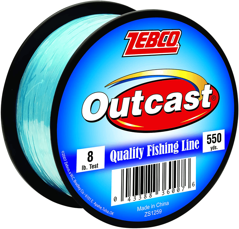 Zebco Outcast Monofilament Fishing Line, Low Memory and Stretch with High Tensile Strength Sporting Goods > Outdoor Recreation > Fishing > Fishing Lines & Leaders Zebco Blue 550-yard/8-pound 