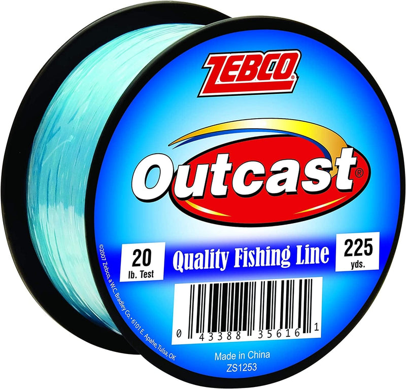 Zebco Outcast Monofilament Fishing Line, Low Memory and Stretch with High Tensile Strength Sporting Goods > Outdoor Recreation > Fishing > Fishing Lines & Leaders Zebco Blue 225-yard/20-pound 