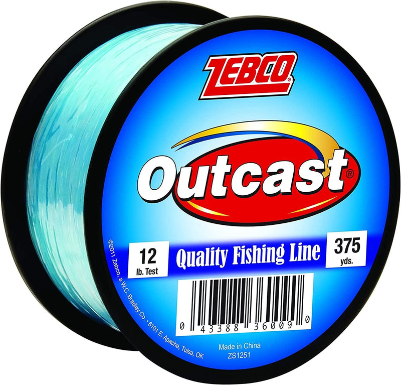 Zebco Outcast Monofilament Fishing Line, Low Memory and Stretch with High Tensile Strength Sporting Goods > Outdoor Recreation > Fishing > Fishing Lines & Leaders Zebco Blue 375-yard/12-pound 