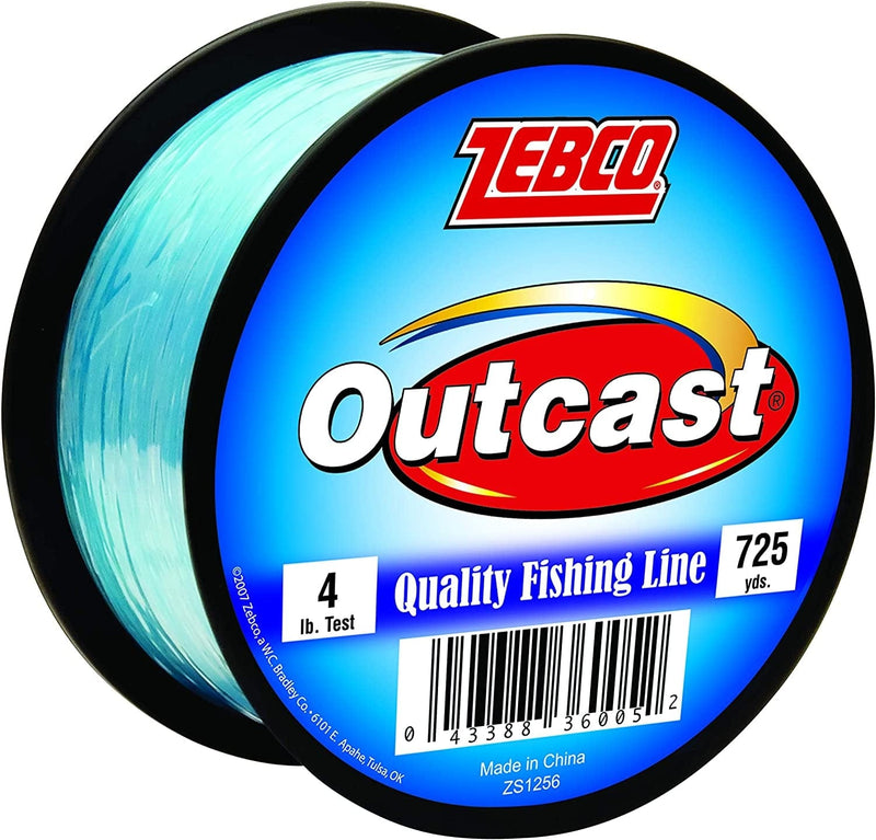 Zebco Outcast Monofilament Fishing Line, Low Memory and Stretch with High Tensile Strength Sporting Goods > Outdoor Recreation > Fishing > Fishing Lines & Leaders Zebco Blue 725-yard/4-pound 