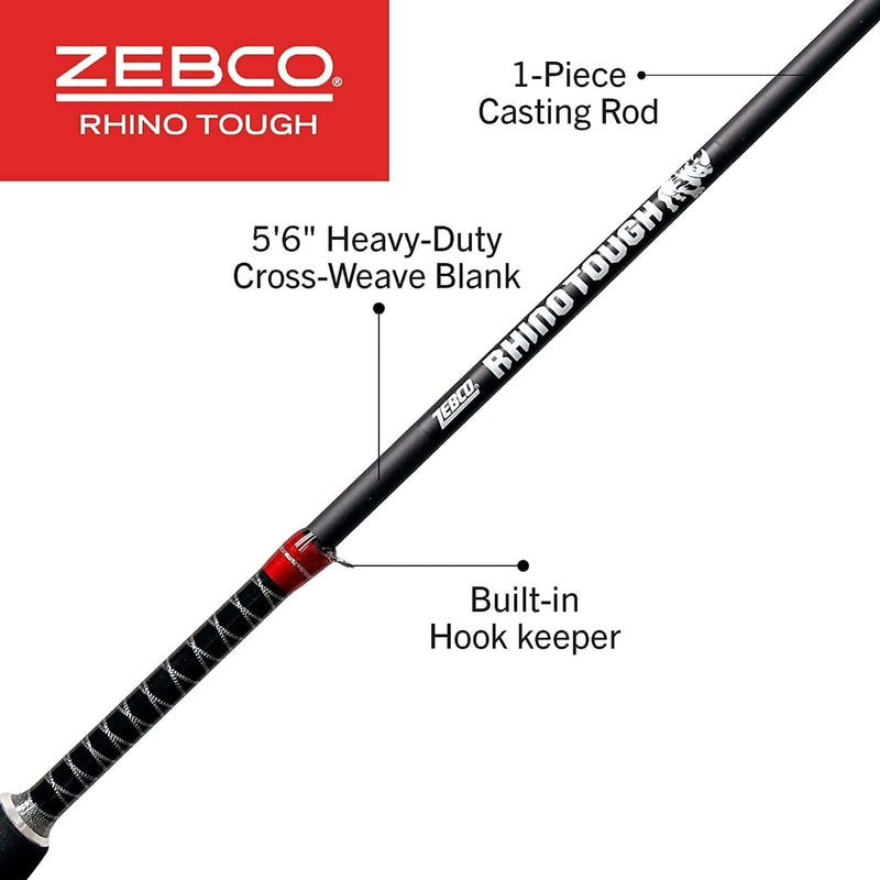 Zebco Rhino Tough Glowtip Casting Fishing Rod with Heavy Duty Guides, EVA Foam Handle Sporting Goods > Outdoor Recreation > Fishing > Fishing Rods Zebco   