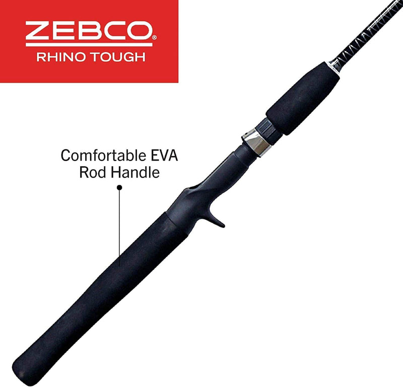 Zebco Rhino Tough Glowtip Casting Fishing Rod with Heavy Duty Guides, EVA Foam Handle