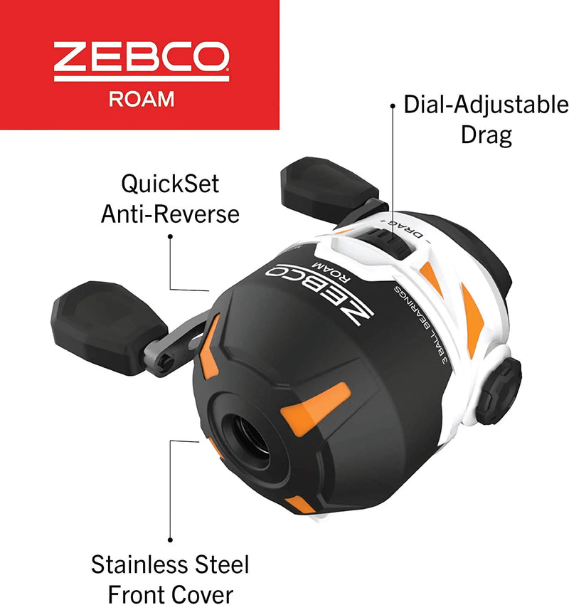 Zebco Roam Spincast Reel and 2-Piece Fishing Rod Combo, Durable 6-Foot Fiberglass Rod with ComfortGrip Handle, Instant Anti-Reverse Fishing Reel Sporting Goods > Outdoor Recreation > Fishing > Fishing Rods Zebco   