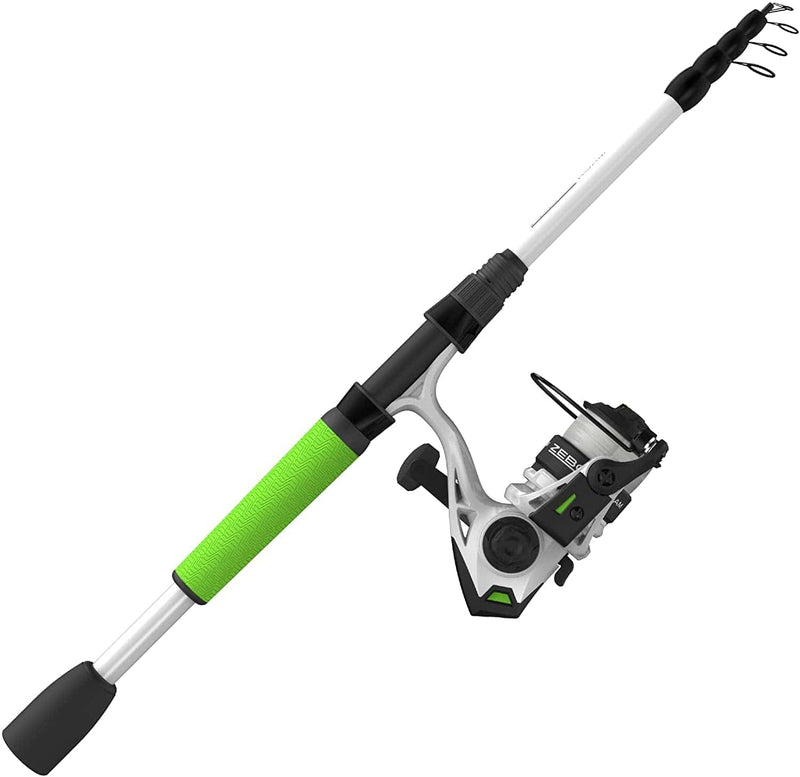 Zebco Roam Telescopic Fishing Rod and Spinning or Spincast Fishing Reel Combo, Durable 6-Foot Fiberglass Rod with Comfortgrip Handle, Pre-Spooled with Zebco Cajun Fishing Line Sporting Goods > Outdoor Recreation > Fishing > Fishing Rods Zebco Spinning Reel - Green  