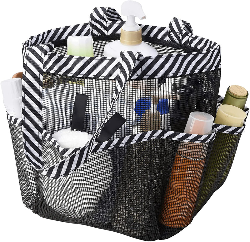 Zecval Mesh Shower Caddy Tote, Portable Shower Bag College Dorm Bathroom Caddy Organizer with 8 Storage Pockets Toiletry Bathroom Organizer, for College Dorm Room Essentials Sporting Goods > Outdoor Recreation > Camping & Hiking > Portable Toilets & Showers Zecval   