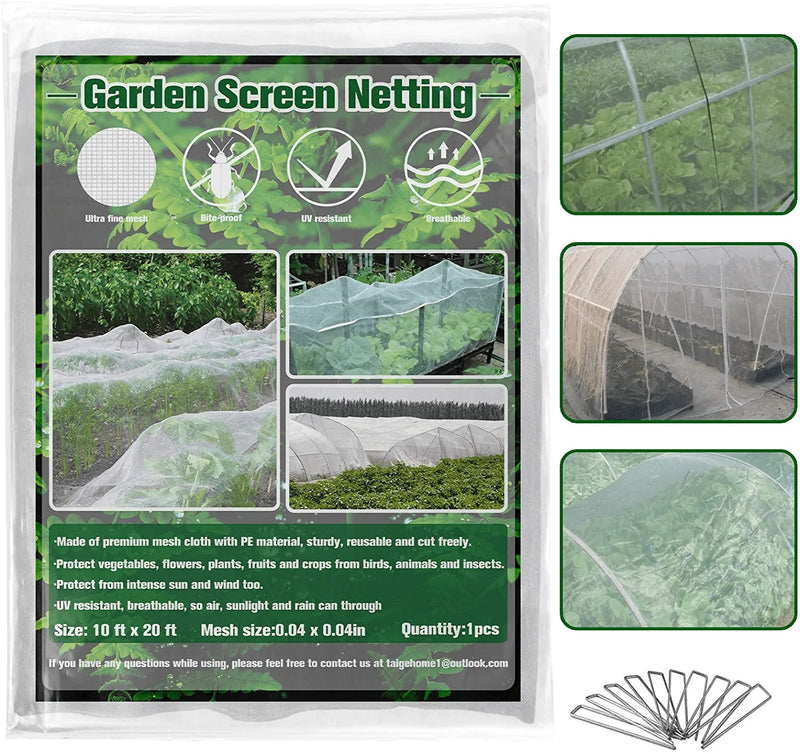 Zeedix Garden Bug Net Insect Barrier Netting (10Ft X 20 Ft),White Bird Netting Mosquito Bug Garden Net Hunting Blind for Protect Your Plant Fruits Flower