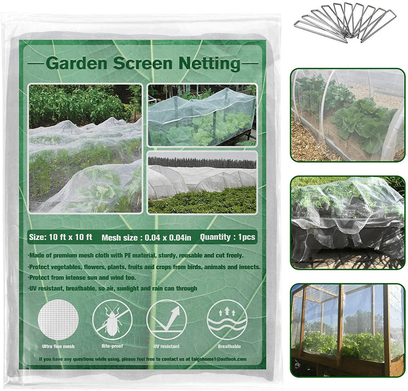 Zeedix Garden Bug Net Insect Barrier Netting (10Ft X 20 Ft),White Bird Netting Mosquito Bug Garden Net Hunting Blind for Protect Your Plant Fruits Flower Sporting Goods > Outdoor Recreation > Camping & Hiking > Mosquito Nets & Insect Screens ZeeDix 10ft x 10 ft  