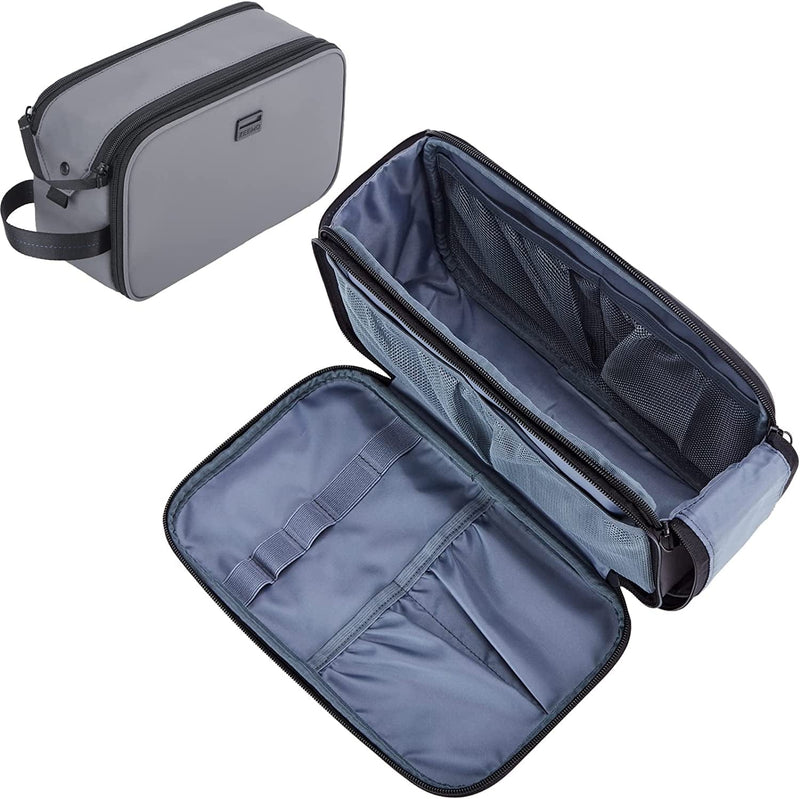 ZEEMO Toiletry Bag for Men, Water-Resistant Dopp Kit with Double Side Full Open Design, Large Capacity for Toiletries and Shaving Accessories, Travel Toiletry Organizer Case, Grey Sporting Goods > Outdoor Recreation > Winter Sports & Activities ZEEMO Travel-Size 8.5L (Grey)  
