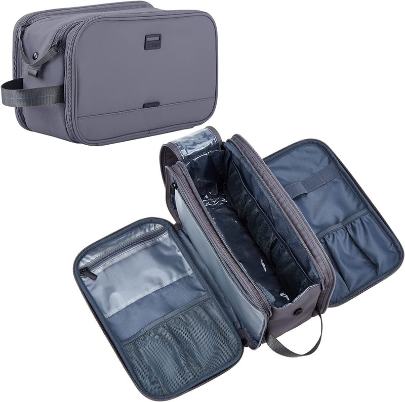 ZEEMO Toiletry Bag for Men, Water-Resistant Dopp Kit with Double Side Full Open Design, Large Capacity for Toiletries and Shaving Accessories, Travel Toiletry Organizer Case, Grey Sporting Goods > Outdoor Recreation > Winter Sports & Activities ZEEMO I-Multi-Pocket 8L (Grey)  