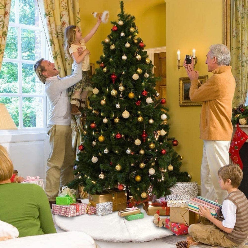 Zeiger White Plush Christmas Tree Skirt, 48" Home & Garden > Decor > Seasonal & Holiday Decorations > Christmas Tree Skirts Zeiger   