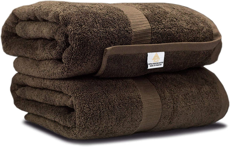 Zenith Luxury Bath Sheets Towels for Adults - Extra Large Bath Towels Set 40X70 Inch, 600 GSM, Oversized Bath Towels Cotton, Bath Sheets , XL Towel 100% Cotton. (2 Pieces ,Brown)