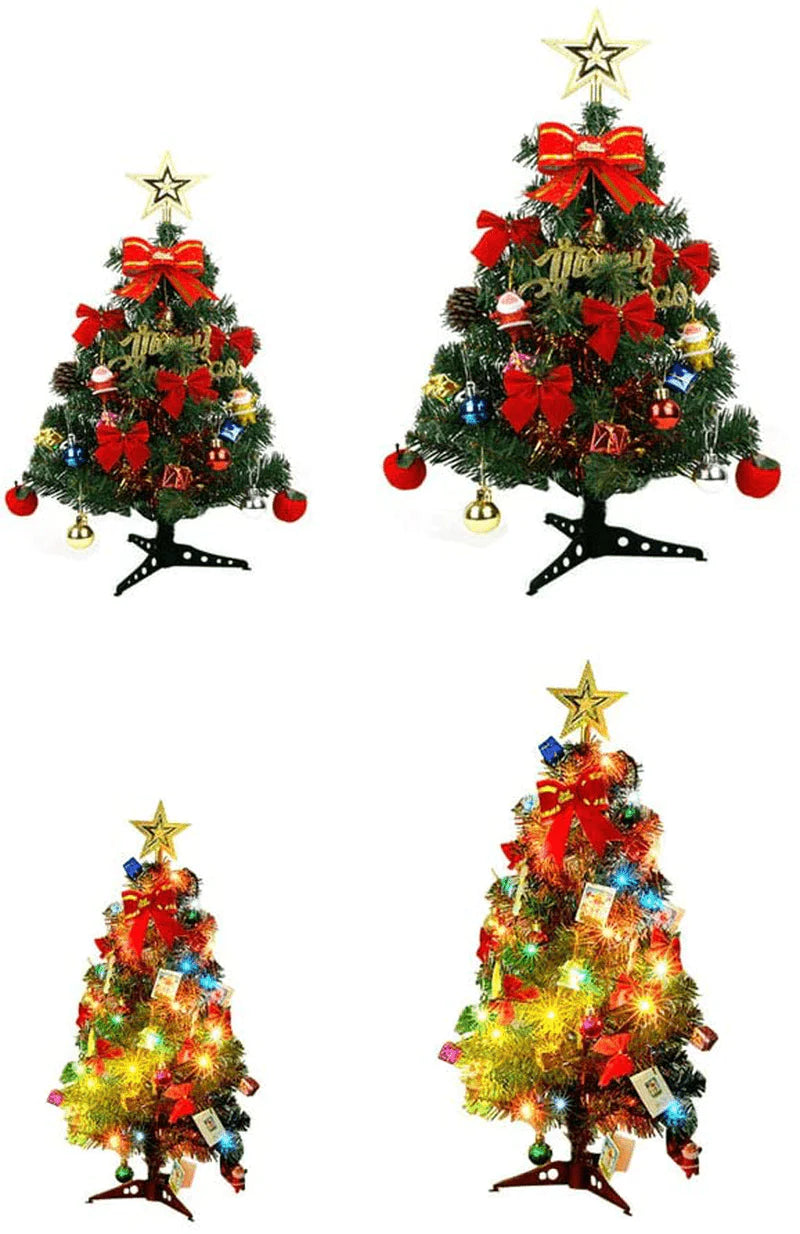 ZFRANC Christmas Tree Mini Pine Xmas Tree Set with Stand & Ornaments,Holiday Decoration for Home,24inch (18inch) Home & Garden > Decor > Seasonal & Holiday Decorations > Christmas Tree Stands ZFRANC   