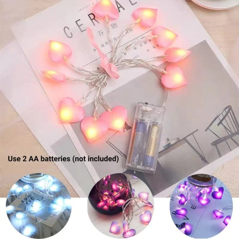 Zhaomeidaxi Valentine Day Decorations 5/10Ft 10/20Leds Heart Shaped Twinkle Fairy String Lights Battery Operated Fairy Lights for Kids Bedroom Wedding Indoor Party Valentines Day Mothers Day Decor Home & Garden > Decor > Seasonal & Holiday Decorations zhaomeidaxi 4Pcs Pink2 