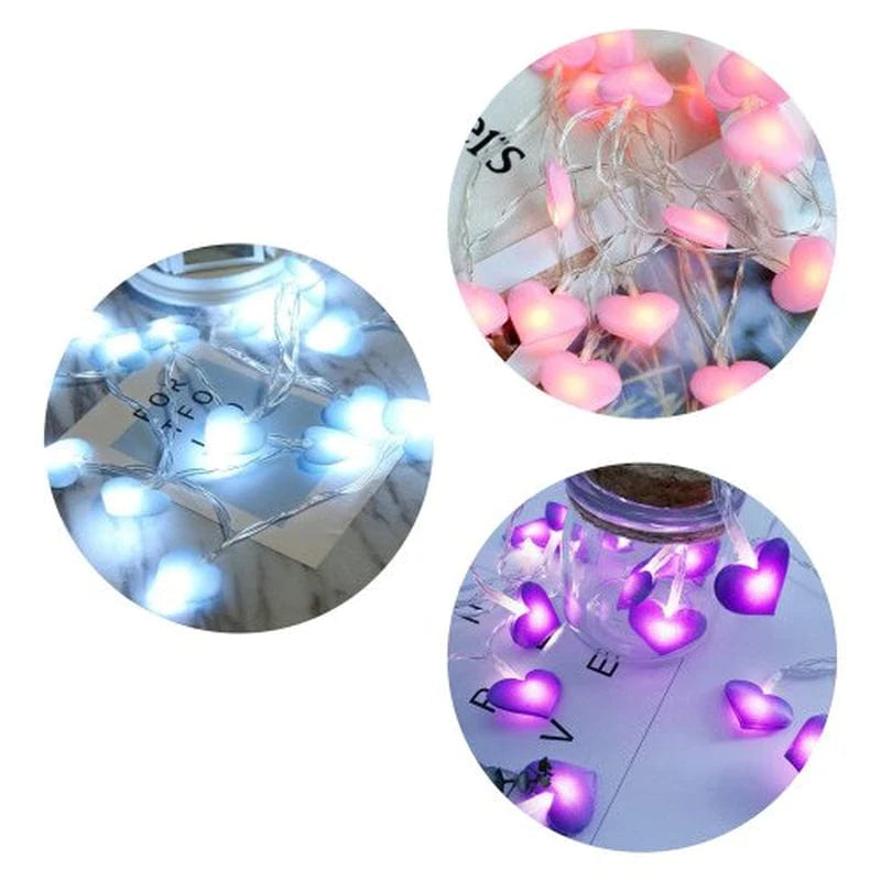 Zhaomeidaxi Valentine Day Decorations 5/10Ft 10/20Leds Heart Shaped Twinkle Fairy String Lights Battery Operated Fairy Lights for Kids Bedroom Wedding Indoor Party Valentines Day Mothers Day Decor Home & Garden > Decor > Seasonal & Holiday Decorations zhaomeidaxi   