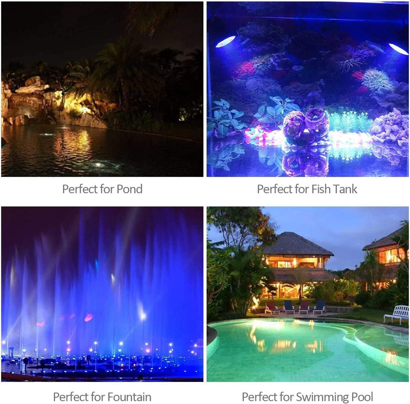 ZHGSERVU Pond Lights Underwater Fountain Light 3.5W Color Changing Submersible Spotlight with 36-LED Bulbs Christmas Light Waterproof IP68 Pool Light for Pond Aqaurium Garden Fish Tank Home & Garden > Pool & Spa > Pool & Spa Accessories ZHGSERVU   