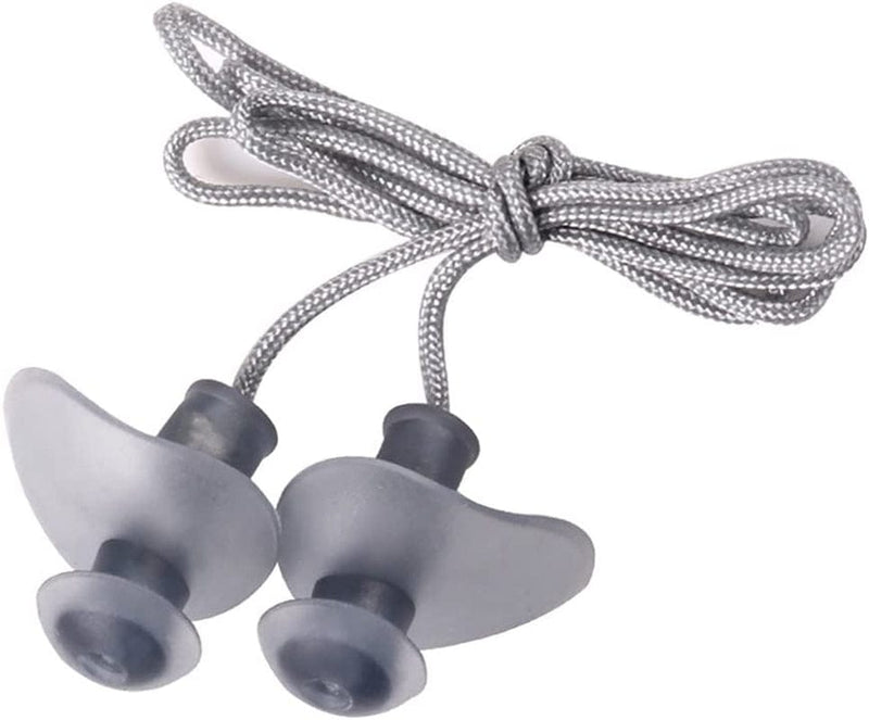Zhi Jin 1 Pair Silicone Waterproof Swimming Earplugs Adult Kids Diving Swimmers Ear Plug Swim with String Gray Sporting Goods > Outdoor Recreation > Boating & Water Sports > Swimming Zhi Jin   
