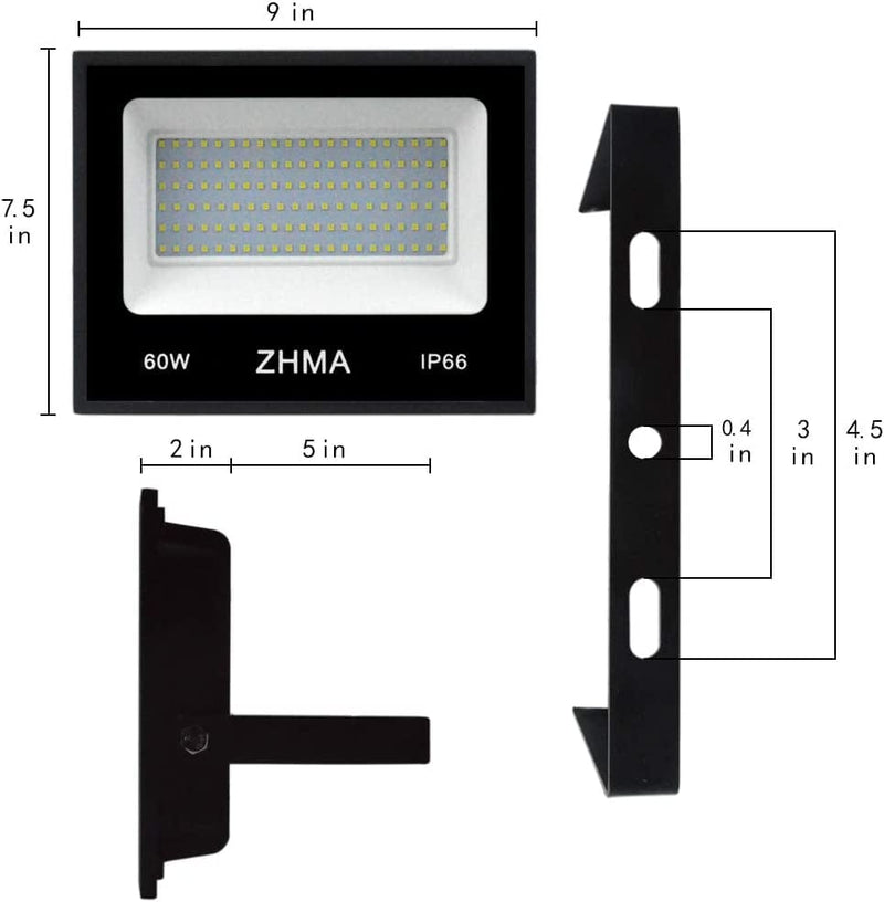 ZHMA 60W LED Black Light Flood Light with Plug,Black Light for Indoor and Outdoor Blacklight Party,Body Paints Fluorescent Effect,Glow in the Dark,Stage Light,Aquariums and Other Entertainment Venue Home & Garden > Pool & Spa > Pool & Spa Accessories ZHMA Lighting   