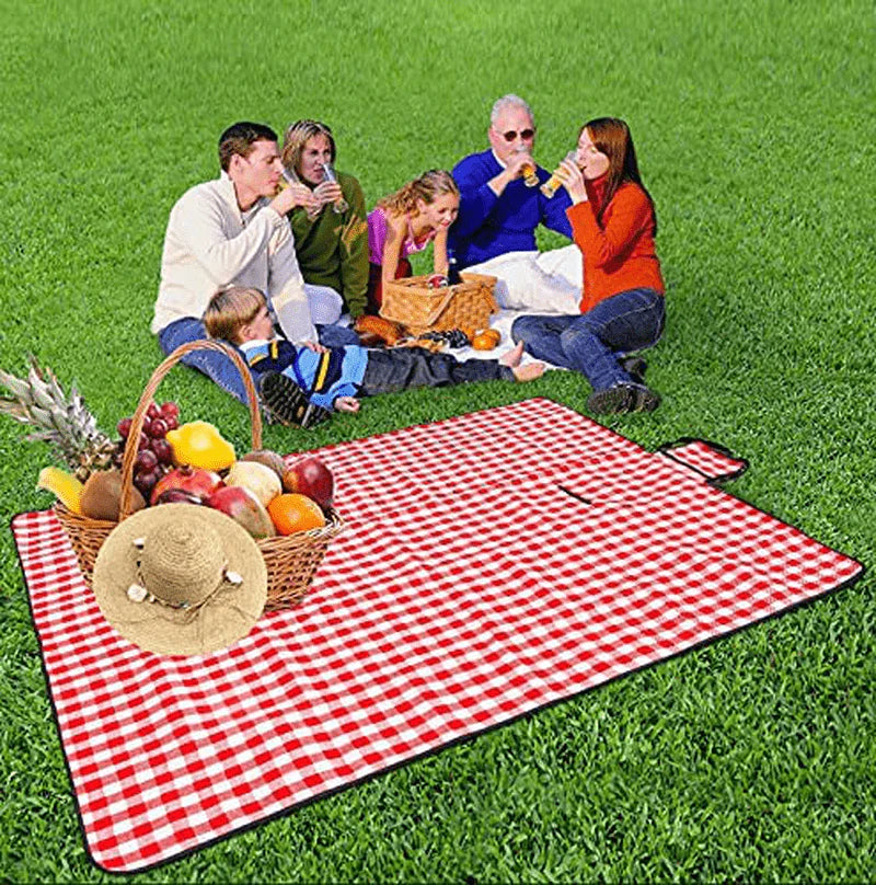 ZhongBan Extra Large Picnic & Outdoor Blanket with Waterproof Backing 80" x 90" Home & Garden > Lawn & Garden > Outdoor Living > Outdoor Blankets > Picnic Blankets ZhongBan Red  