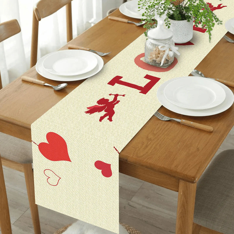 Ziidoo Valentines Day Decorations for Table,Valentines Table Runner,Cotton Linen Table Runner for Home, Catering Events, Dinner Parties, Holiday Table Decorations Home & Garden > Decor > Seasonal & Holiday Decorations ziidoo   
