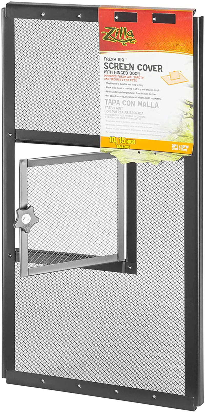 Zilla Fresh Air Screen Cover with Hinge Animals & Pet Supplies > Pet Supplies > Reptile & Amphibian Supplies > Reptile & Amphibian Habitat Accessories Zilla Standard Packaging 20x10 Inch (Pack of 1) 