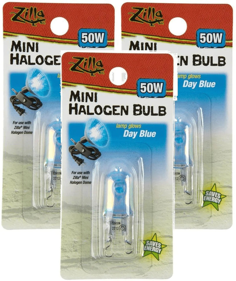 Zilla Mini Halogen Lamp Reptile Bulb, 50-watt, Day Blue (3 Pack) Animals & Pet Supplies > Pet Supplies > Reptile & Amphibian Supplies > Reptile & Amphibian Habitat Heating & Lighting Zilla   