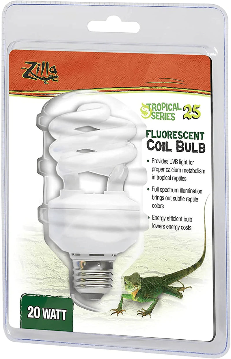 Zilla UVB Fluorescent Coil Bulb Animals & Pet Supplies > Pet Supplies > Reptile & Amphibian Supplies > Reptile & Amphibian Habitat Heating & Lighting Zilla Tropical 20 Watts 