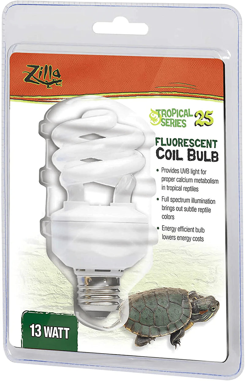Zilla UVB Fluorescent Coil Bulb Animals & Pet Supplies > Pet Supplies > Reptile & Amphibian Supplies > Reptile & Amphibian Habitat Heating & Lighting Zilla Tropical 13 Watts 