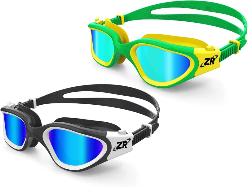 ZIONOR Kids Swim Goggles, 2 Packs G1MINI Polarized Swimming Goggles Girls/Boys Sporting Goods > Outdoor Recreation > Boating & Water Sports > Swimming > Swim Goggles & Masks ZIONOR Kids-polarized Whiteblue + Greengold  