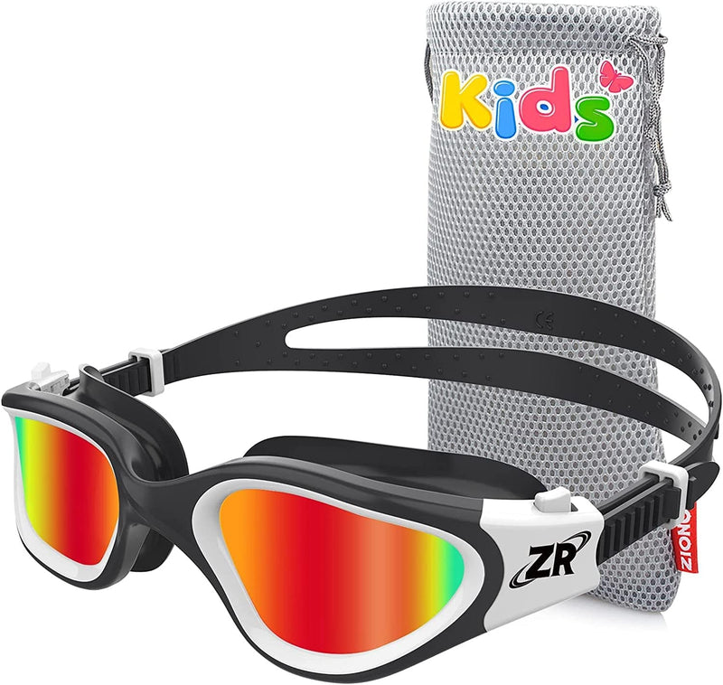 ZIONOR Kids Swim Goggles, G1MINI Polarized Swimming Goggles Comfort for Age 6-14 Sporting Goods > Outdoor Recreation > Boating & Water Sports > Swimming > Swim Goggles & Masks ZIONOR A4 (Polarized + Bright Mirrored Red)  