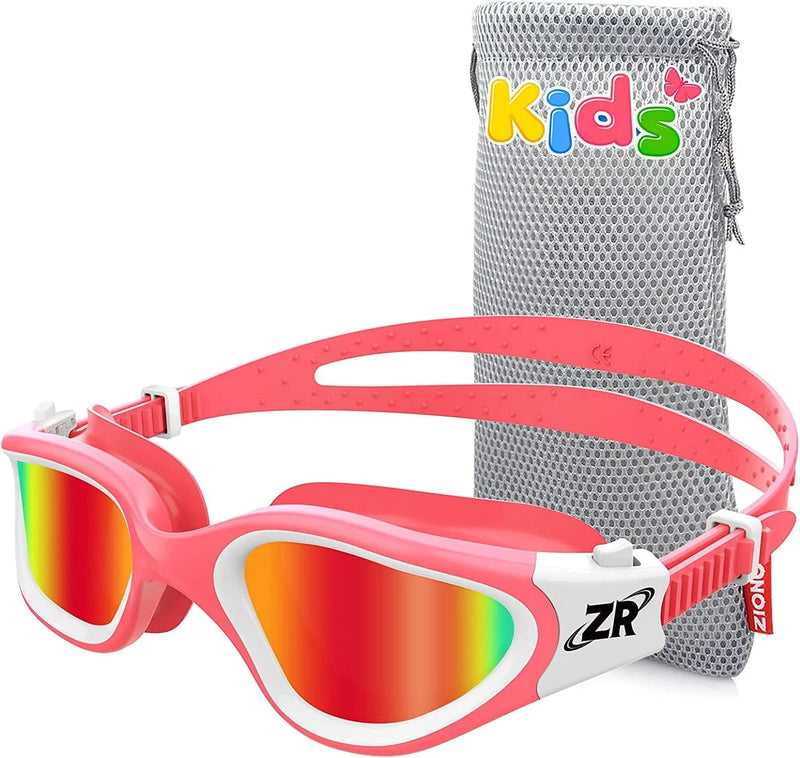 ZIONOR Kids Swim Goggles, G1MINI Polarized Swimming Goggles Comfort for Age 6-14 Sporting Goods > Outdoor Recreation > Boating & Water Sports > Swimming > Swim Goggles & Masks ZIONOR A6 (Polarized + Bright Mirrored Red)  
