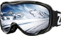 ZIONOR Lagopus Ski Goggles - Snowboard Snow Goggles for Men Women Adult Youth Sporting Goods > Outdoor Recreation > Winter Sports & Activities > Skiing & Snowboarding > Ski & Snowboard Goggles ZIONOR Z-vlt 8.6% Black Frame Silver Lens  