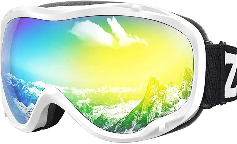 ZIONOR Lagopus Ski Goggles - Snowboard Snow Goggles for Men Women Adult Youth Sporting Goods > Outdoor Recreation > Winter Sports & Activities > Skiing & Snowboarding > Ski & Snowboard Goggles ZIONOR P-vlt 13.7% White Frame Mirrored Gold Lens  
