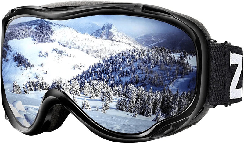 ZIONOR Lagopus Ski Goggles - Snowboard Snow Goggles for Men Women Adult Youth Sporting Goods > Outdoor Recreation > Winter Sports & Activities > Skiing & Snowboarding > Ski & Snowboard Goggles ZIONOR B0-vlt 8.6% Black Frame Silver Lens  