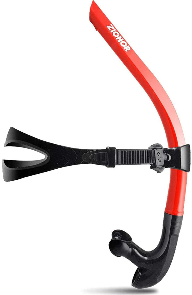 ZIONOR Snorkel Lap Swimming Swimmer Training Diving Snorkeling Comfortable Mouthpiece One-Way Purge Valve for Pool Open Water Sporting Goods > Outdoor Recreation > Boating & Water Sports > Swimming ZIONOR T1 Swim Snorkel-Red  