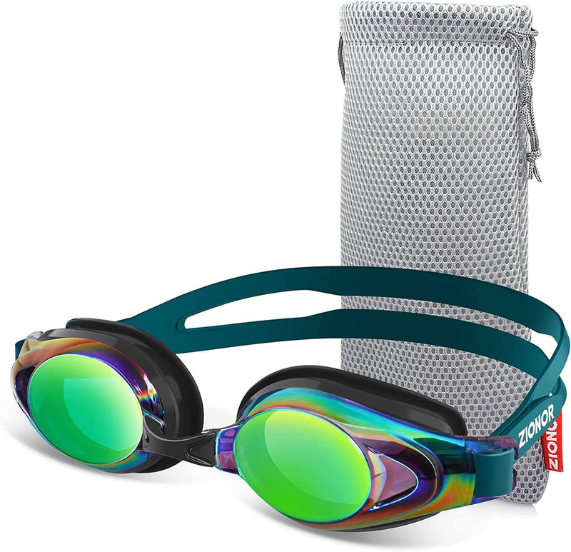 ZIONOR Swim Goggles for Men Women, Upgrade G8 Swimming Goggles for Youth Sporting Goods > Outdoor Recreation > Boating & Water Sports > Swimming > Swim Goggles & Masks ZIONOR Rose Revo Green Lens  
