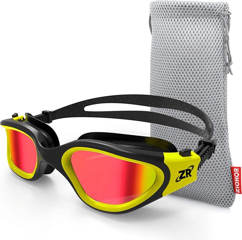 ZIONOR Swim Goggles, G1 Polarized Swimming Goggles Anti-Fog for Adult Men Women Sporting Goods > Outdoor Recreation > Boating & Water Sports > Swimming > Swim Goggles & Masks ZIONOR B2-g1-polarized Mirror Red Lens  