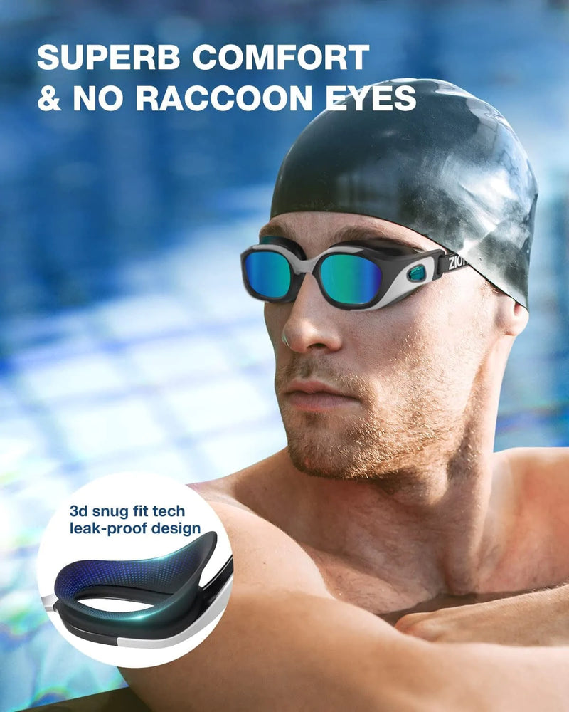 ZIONOR Swim Goggles, Nearsighted Replaceable Lens Swimming Goggles for Men Women Sporting Goods > Outdoor Recreation > Boating & Water Sports > Swimming > Swim Goggles & Masks ZIONOR   