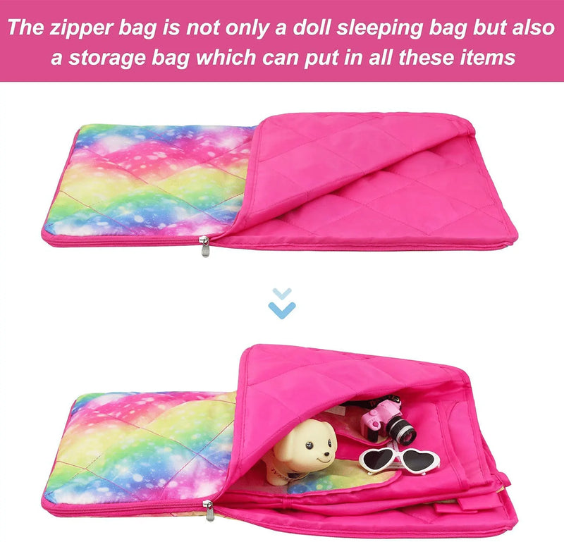 ZITA ELEMENT 7 Items Fashion Doll Camping Tent Set for American 18 Inch Girl Doll Accessories - Including 18 Inch Doll Camping Tent, Sleeping Bag, Clothes Set, Shoes, Camera, Eye Glasses and Toy Dog Sporting Goods > Outdoor Recreation > Camping & Hiking > Tent Accessories ZITA ELEMENT   