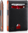Zitahli Wallet for Men Slim with 12 Slots RFID Blocking Men'S Front Pocket Wallet Black Bifold Wallet with ID Window