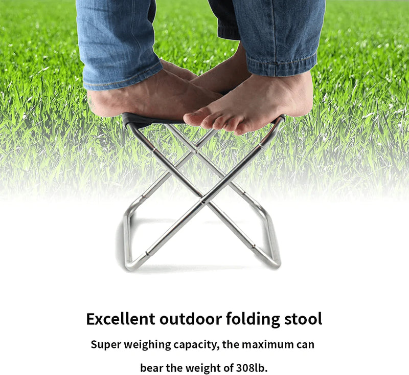 ZIUQAB Mini Folding Camping Stool, Small Portable Stools for Outdoor Hiking BBQ Rest, Light Fishing Seat for Adults