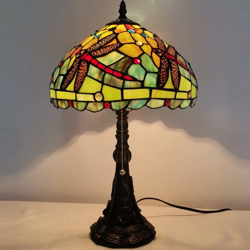 ZJART Tiffany Lamp W12H19 Inch Blue Stained Glass Table Lamp Bedside Nightstand Desk Reading Lamp Work Study Desktop Light Decor Home Kids Bedroom Living Room Office Pull Chain Switch (Z12A02F12) Home & Garden > Pool & Spa > Pool & Spa Accessories ZJART Z33A05F12  