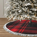 ZJBLHEQ 48 Inch Christmas Tree Skirt Autumn Leaves of Maple Xmas Tree Mat with Fringed Lace Ornament Holiday Christmas Decoration Home & Garden > Decor > Seasonal & Holiday Decorations > Christmas Tree Skirts ZJBLHEQ Black and Red Plaid Christmas Tree Skirt  