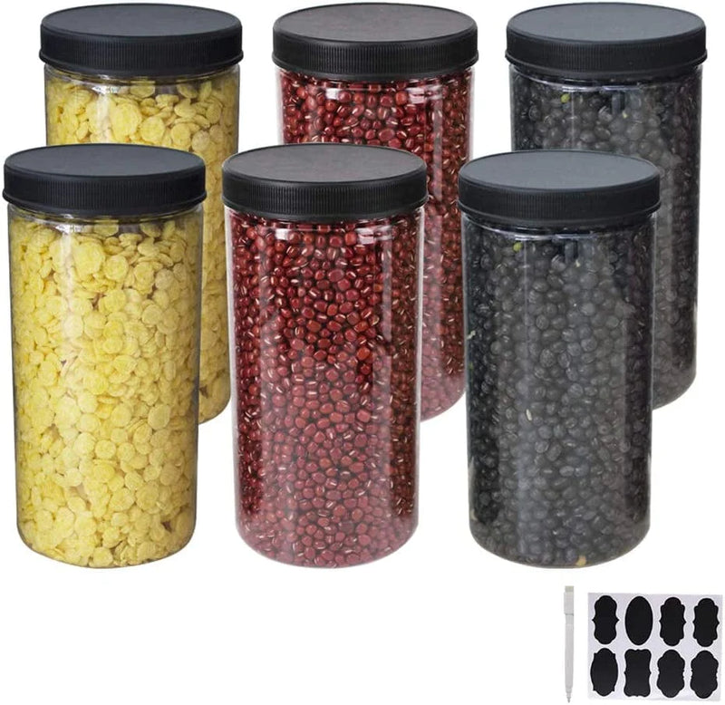 Zmybcpack 8 Pack 20 Oz (600 Ml) Clear Straight Cylinders Plastic Storage Jars- Wide Opening Tubs with Aluminum Lids - BPA Free PET Container Home & Kitchen Storage of Dry Goods, Peanut, Candy Home & Garden > Decor > Decorative Jars zmybcpack 32 OZ (6 Pack)  