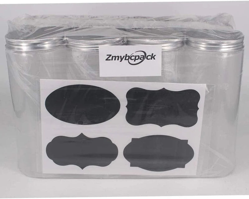 Zmybcpack 8 Pack 20 Oz (600 Ml) Clear Straight Cylinders Plastic Storage Jars- Wide Opening Tubs with Aluminum Lids - BPA Free PET Container Home & Kitchen Storage of Dry Goods, Peanut, Candy Home & Garden > Decor > Decorative Jars zmybcpack   
