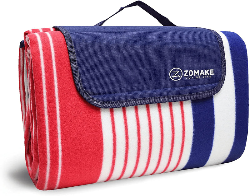 ZOMAKE Picnic Blanket Mat Water Resistant Sandproof Extra Large, Outdoor Blanket with Waterproof Backing for Camping, Concerts, Beach, Park on Grass Picnic Blankets Home & Garden > Lawn & Garden > Outdoor Living > Outdoor Blankets > Picnic Blankets ZOMAKE Red and Blue 59x79  
