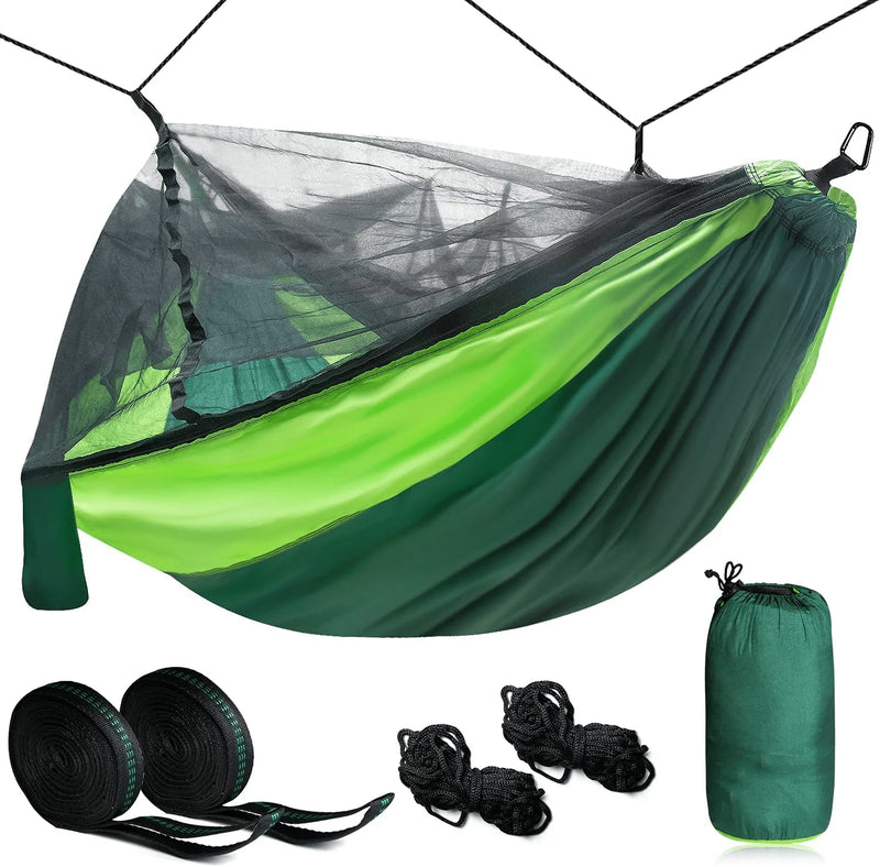 Zone Tech Camping Hammock W/ Mosquito Net - Premium Quality Large Portable Travel Camping Outdoor Indoor Hammock with Tree Straps, Insect Net- Single & Double Person Use- Backpacking, Hiking, Beach Sporting Goods > Outdoor Recreation > Camping & Hiking > Mosquito Nets & Insect Screens ZONETECH   