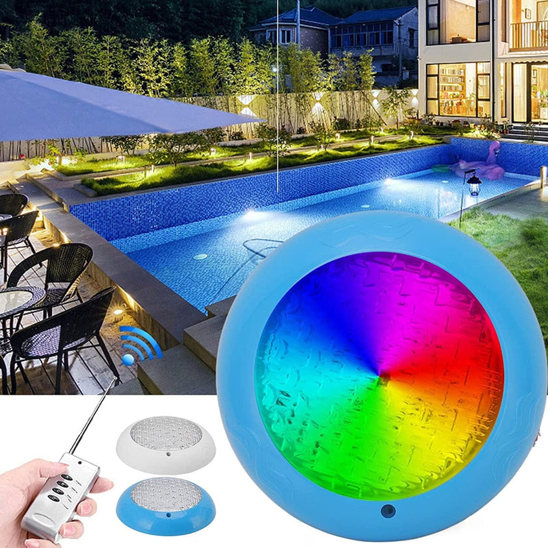 ZONEEAKO LED Pool Wall Light 35W Wall Mounted Underwater Light RGB Pool Light Underwater Light Source IP68 Waterproof Outdoor Pool Light with Remote Control for Outdoor Pool(Blue) Home & Garden > Pool & Spa > Pool & Spa Accessories ZONEEAKO   
