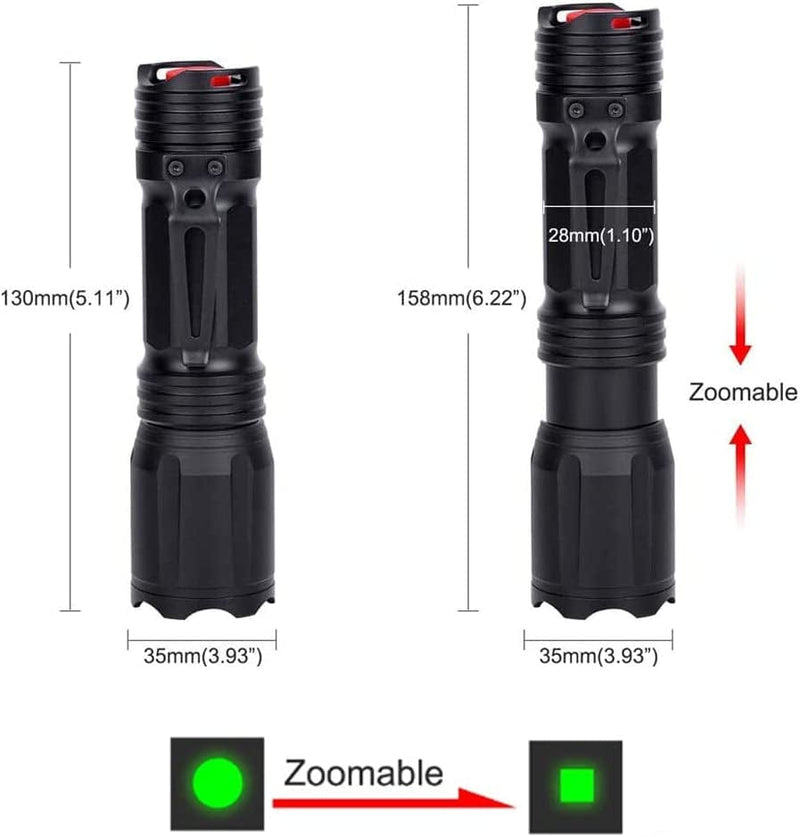 Zoomable Red Flashlight,Red Green White Blue 4 Color in 1 Tactical Flashlight,Night Vision Pocket Flashlight Waterproof Outdoor Torches for Fishing Hog Coon Coyote Hunting Fishing Hardware > Tools > Flashlights & Headlamps > Flashlights GRABOYY   