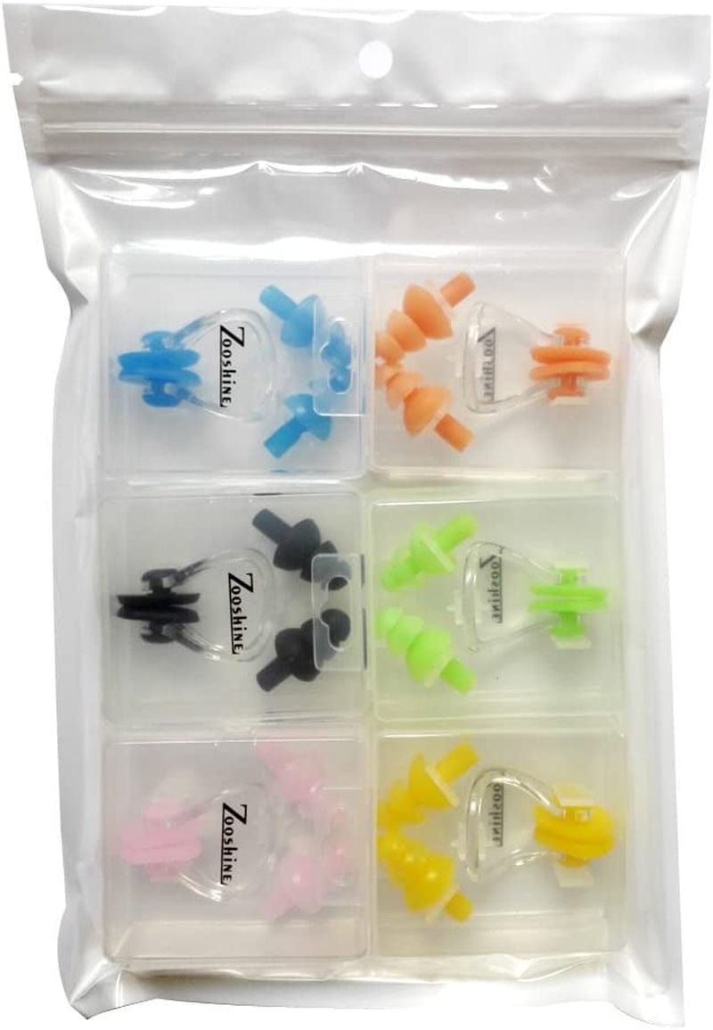Zooshine 6 Sets Waterproof Silicone Swimming Earplugs Nose Clip Plugs,Ear & Nose Protector Swimming Sets Box Package Sporting Goods > Outdoor Recreation > Boating & Water Sports > Swimming Y@nny   